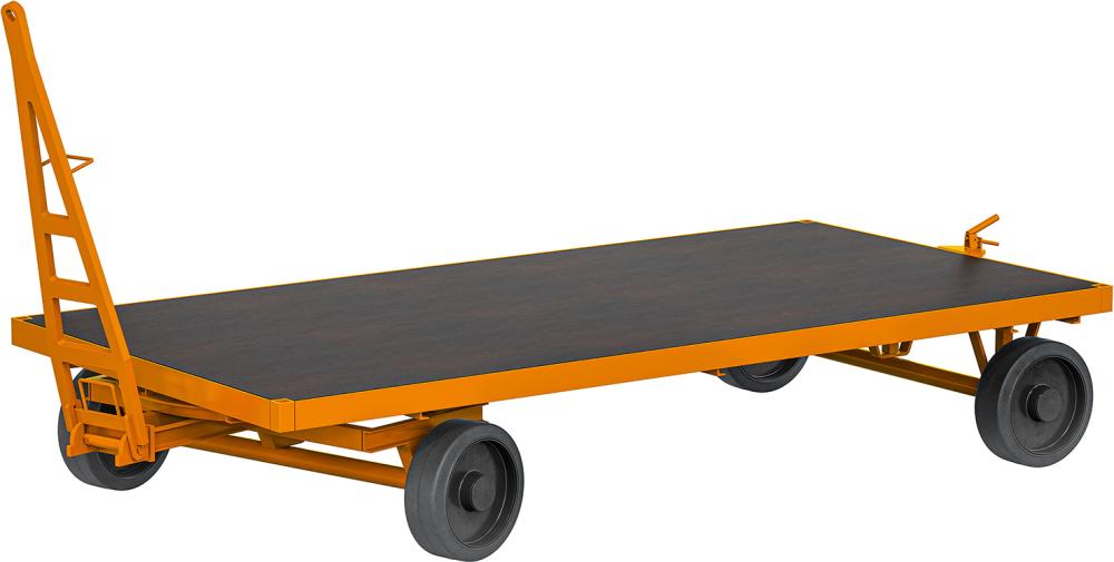 ROLLCART Schwerl.-Indust-rieanhänger 1-Achs-Drehs-chemel. 5000kg 2500x1250-mm VG-Bereif. 400x130mm