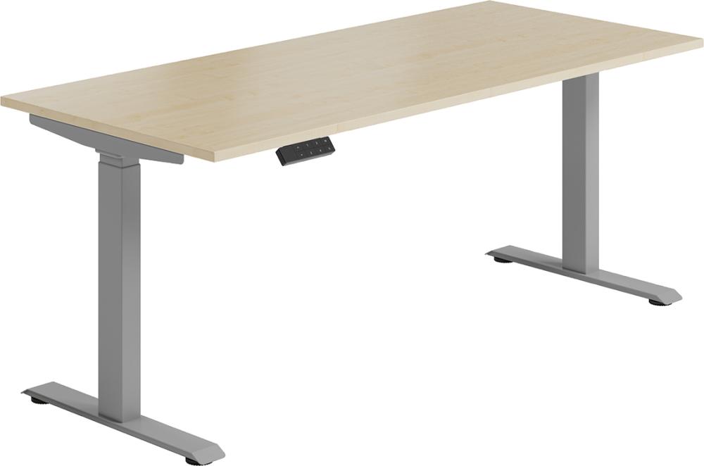 GERAMÖBEL Schreibtisch E-levateBasic elektr höhen-verstellbar ahorn/silber B1800xT800xH730-1230mm