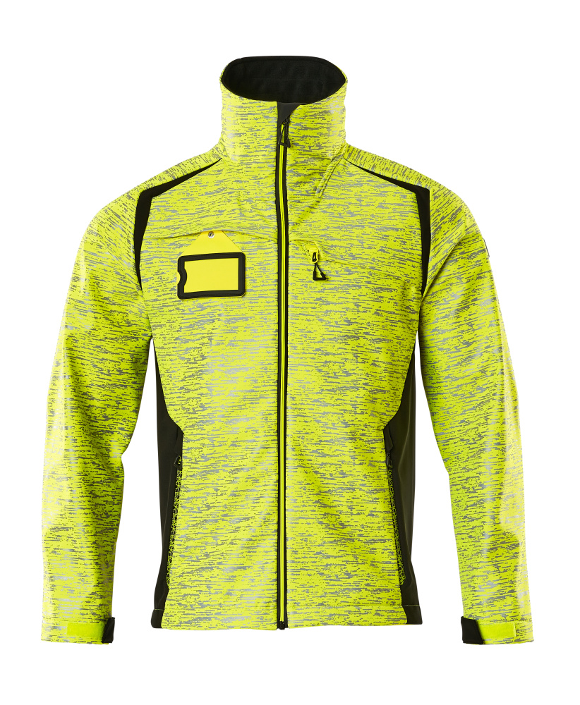 Produktfoto Soft Shell Jacke mit Reflexeffekte Soft Shell Jacke Größe 2XL, hi-vis gelb/schwarz