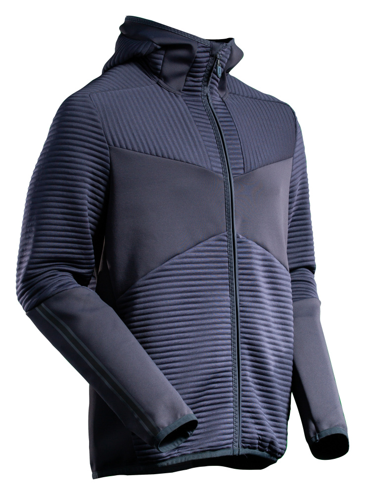 Produktfoto Fleecepullover, Kapuze, Reißverschluss Microfleecejacke Größe 2XL, schwarzblau