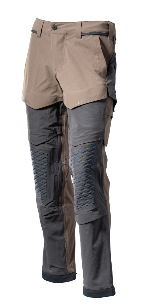 Produktfoto Hose, Knietaschen, Stretch, leicht Hose Größe 76C44, dunkles sandbeige/anthrazitgrau