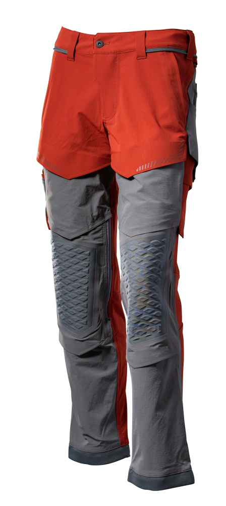 Produktfoto Hose, Knietaschen, Stretch, leicht Hose Größe 76C44, herbstrot/anthrazitgrau