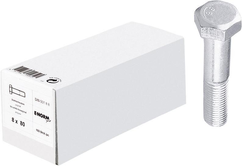 DIN 931 8.8 galZn M10x100 HP E-NORMpro