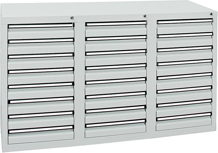 Schubladenschrank 24 SLR 900x1500x500 mm grau stumpf Schubladenschrank 24 SLR 900x1500x500 mm grau stumpf