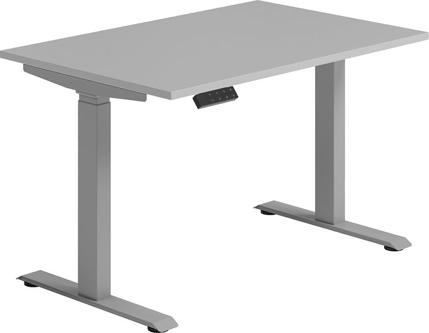 GERAMÖBEL Schreibtisch ElevateBasic elektrisch höhenver lichtgrau/silberB1200xT800xH730-1230mm