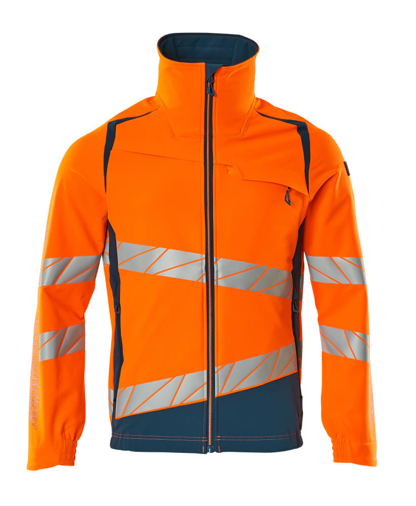 Produktfoto Jacke, ULTIMATE STRETCH Arbeitsjacke Größe 2XL, hi-vis orange/dunkelpetroleum