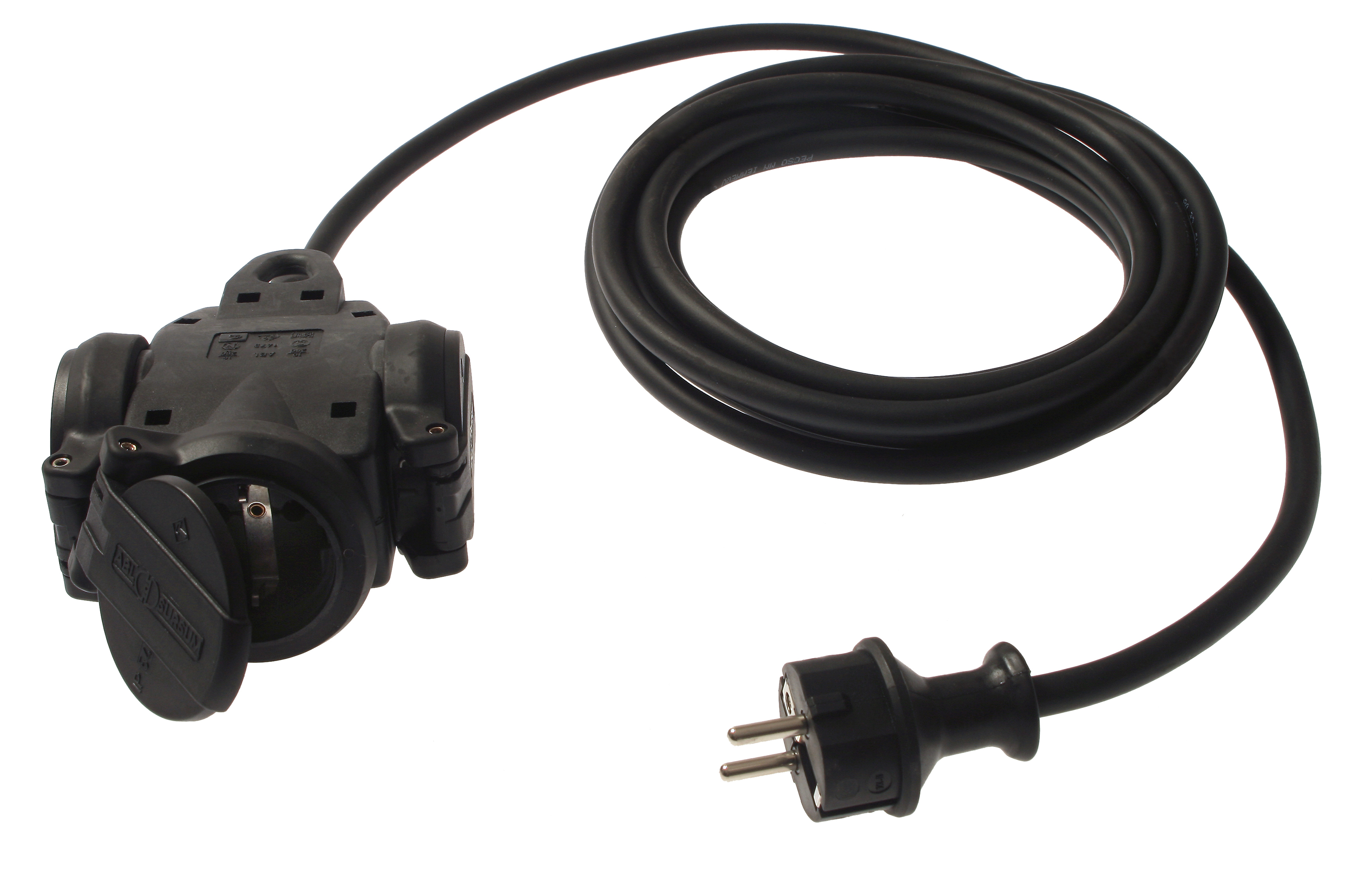 3-fach Vollgummi-Verteilersteckdose