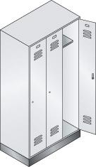 Garderobenschrank B1200xT500xH1850 Korpus RAL 7035 LichtgrauTüren RAL 5012 Lichtblau Garderobenschrank B1200xT500xH1850 Korpus RAL 7035 LichtgrauTüren RAL 5012 Lichtblau