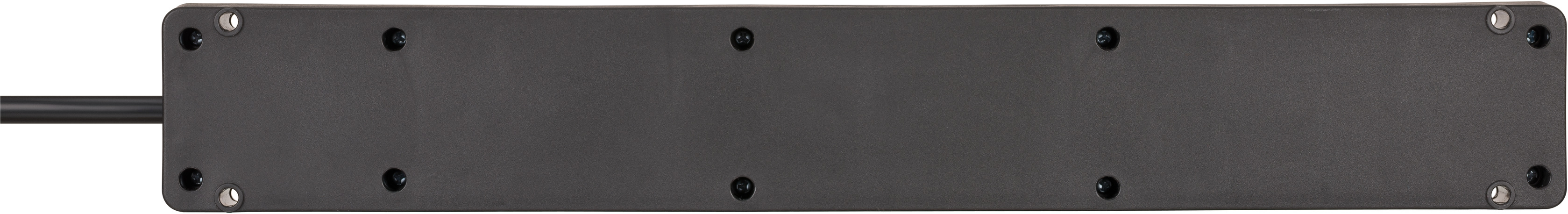 Bremounta Steckdosenleiste mit USB-Ladefunktion 5fach schwarz 3m H05VV-F 3G1,5 mit Schalter