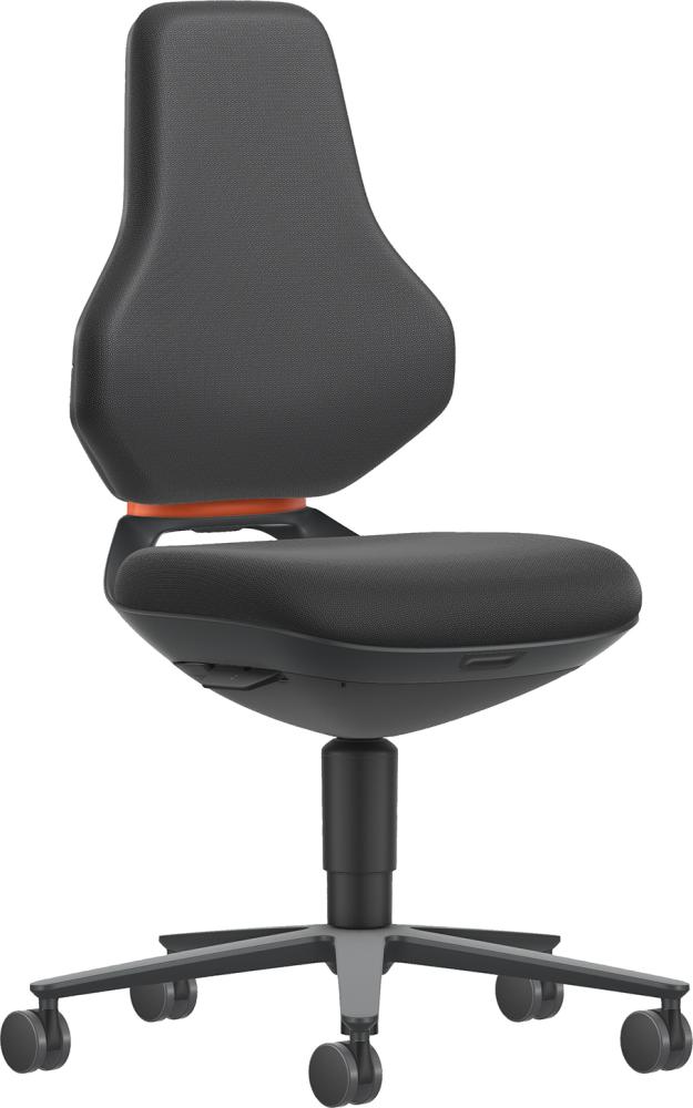 BIMOS Arbeitsstuhl Texon 2 mit Rollen Sitzhöhe 450-620mm Supertec-Polster schwarz