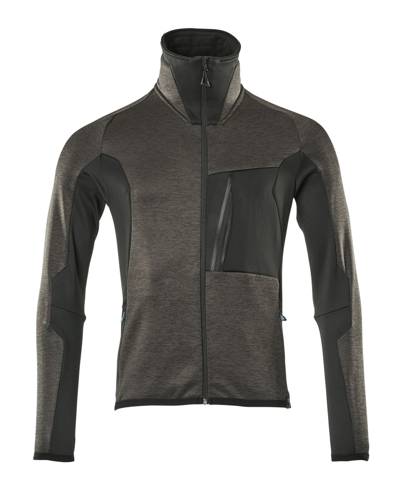 Produktfoto Fleecepullover mit Reißverschluss Microfleecejacke Größe 2XL, dunkelanthrazit/schwarz