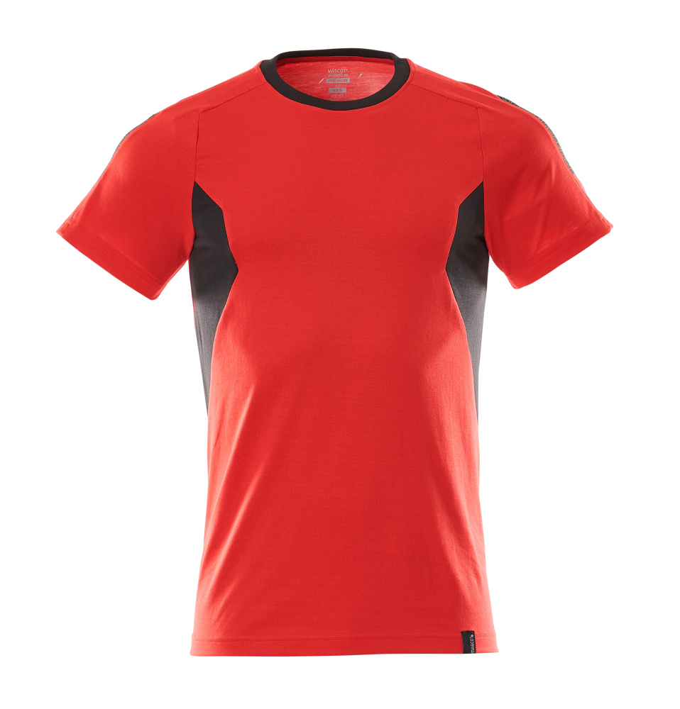 Produktfoto T-Shirt, moderne Passform T-shirt Größe 2XLONE, verkehrsrot/schwarz