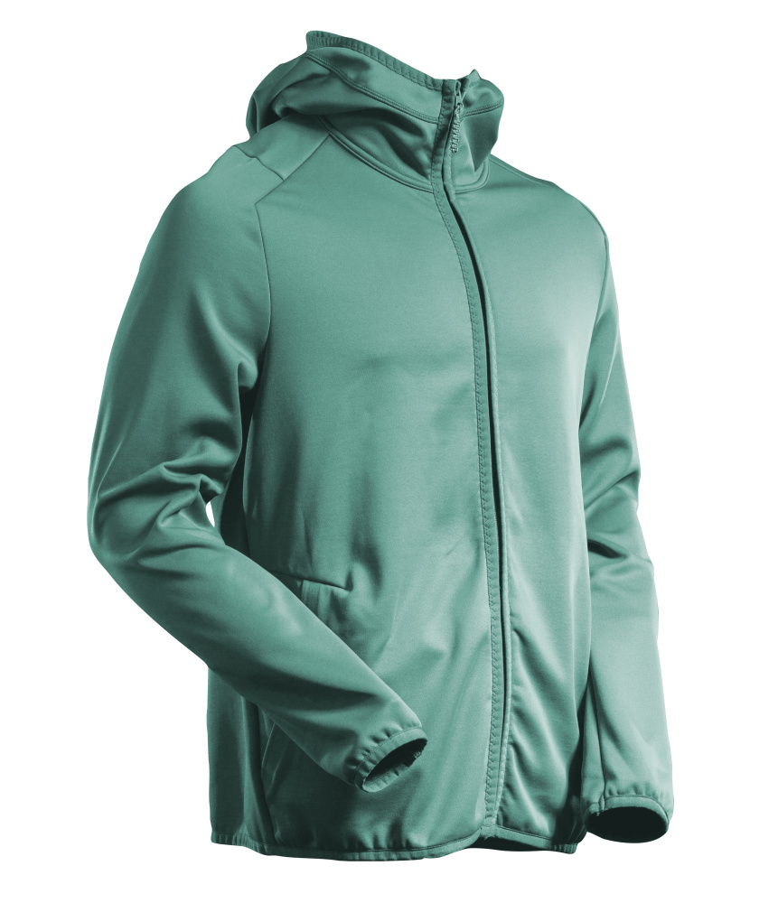 Produktfoto Fleecepullover, Kapuze, Reißverschluss Microfleecejacke Größe 2XL, helles Waldgrün