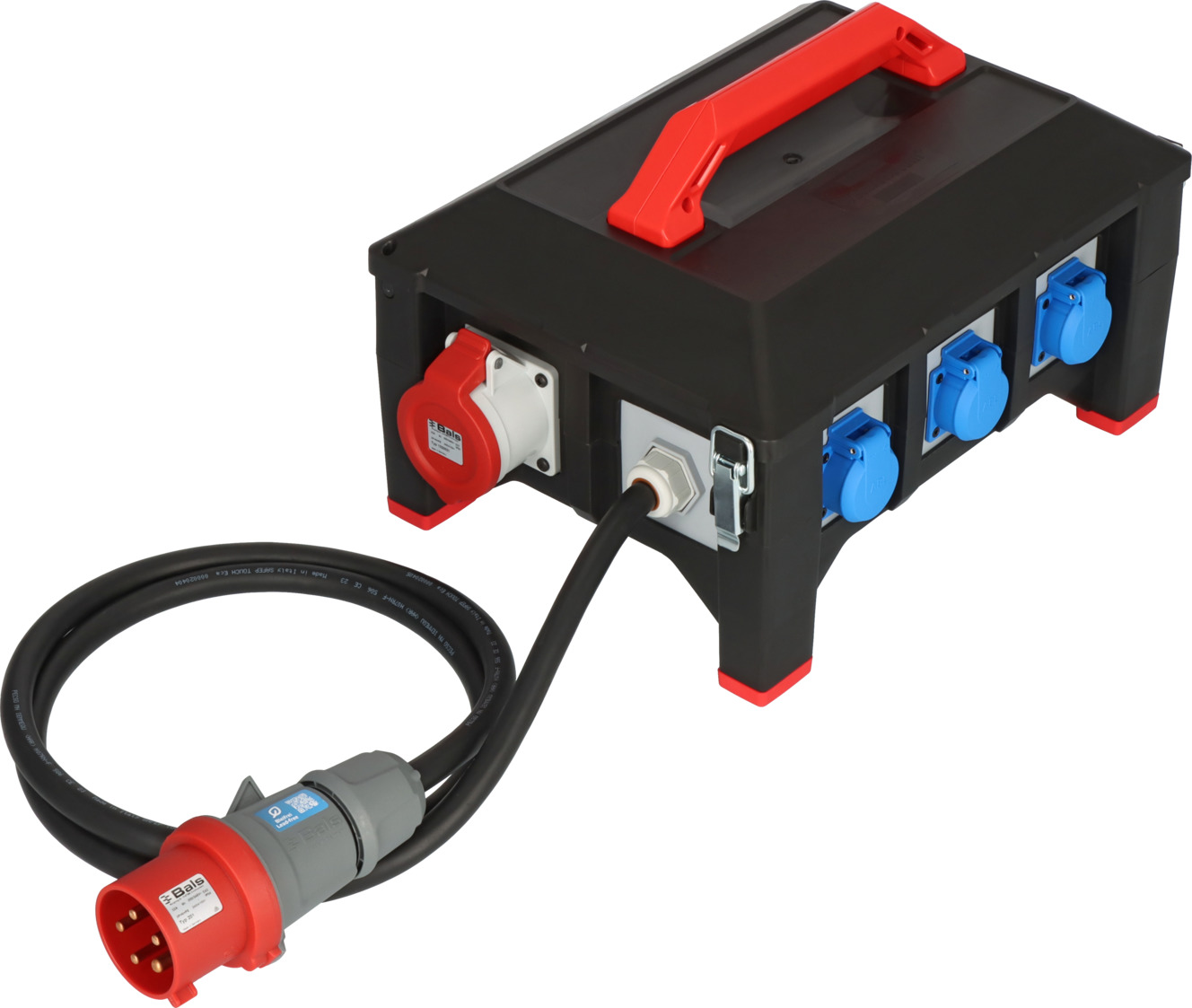 Professional Gummi-Stromverteiler BSV 5 2m H07RN-F 5G6,0 1xCEE32A+2x16A, 6x230V