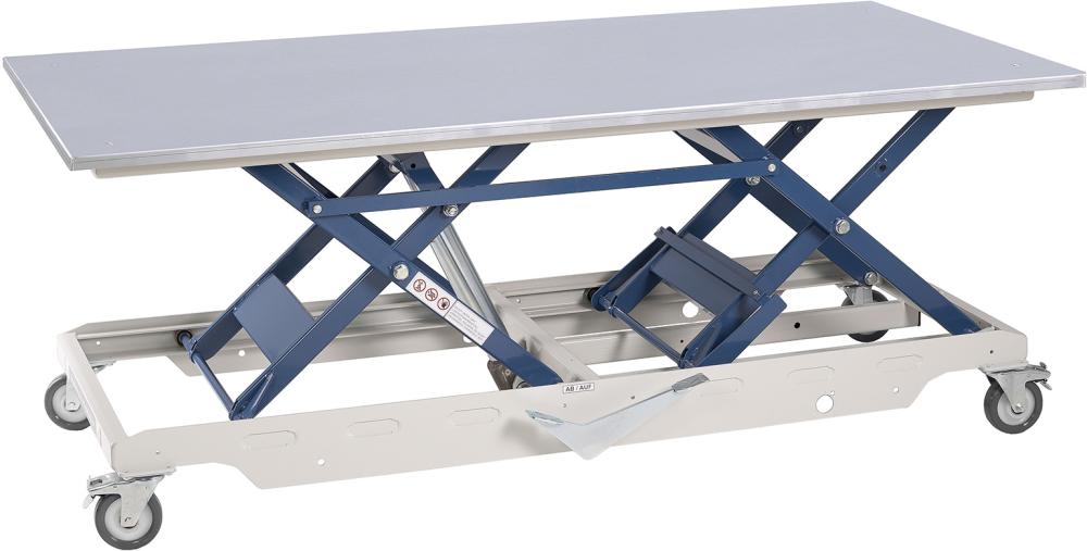 BECK Hubtisch 2000x1000x-30mm höhenverstellbar 40-0-1010mm 350kg mit Metal-lblechplatte