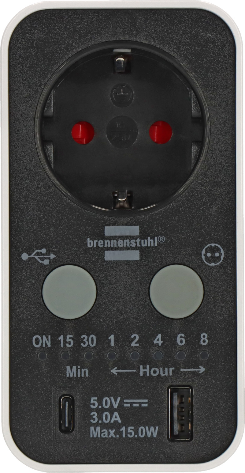 Digitaler Countdown Timer mit USB A und USB C weiß/schwarz
