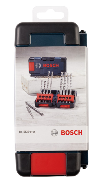 8-teiliges Hammerbohrerset SDS plus-3, Tough Box, 5–10 mm