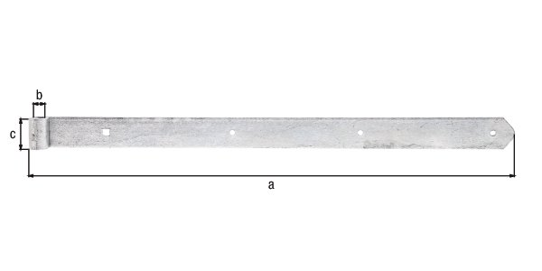 Ladenband, gerade, Abschluss abgerundet, feuerverz., LxB 600x40 mm, Rolle Ø13 mm