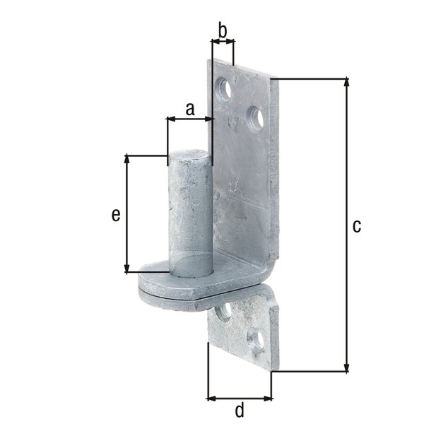 Kloben auf Platte,feuerverzinkt,Dorn Ø16 mm,Abstand 13 mm,Platte HxB115x40 mm