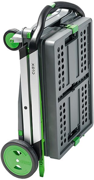 CLAX Trolley grün Tragkraft 60kg inklusive Klappbox klappbar