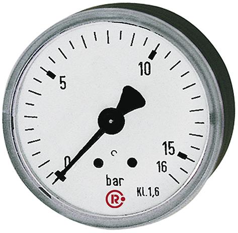 Manometer rückseitig zentrisch 40mm 0-10bar G1/8", Einfachskala, Kunststoffgeh., RIEGLER