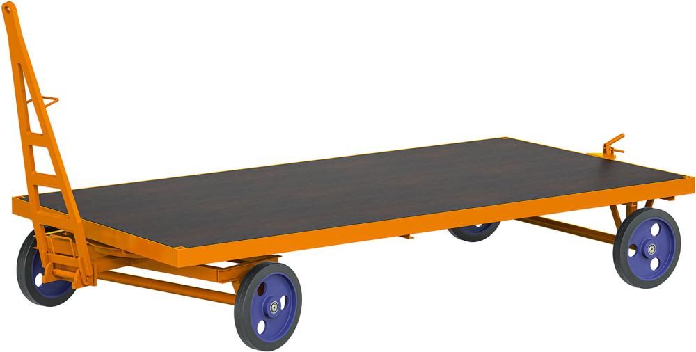 ROLLCART Schwerl.-Indust-rieanhänger 1-Achs-Drehs-chemel. 3000kg 2000x1000-mm VG-Bereif. 400x75mm