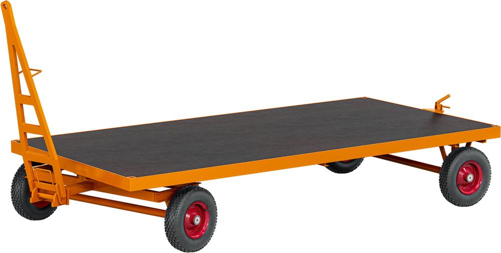 ROLLCART Schwerlast-Indu-strieanhänger 1-Achs-Dre-hschemel-Lenk. 2000kg L2-000xB1000mm Luftreifen