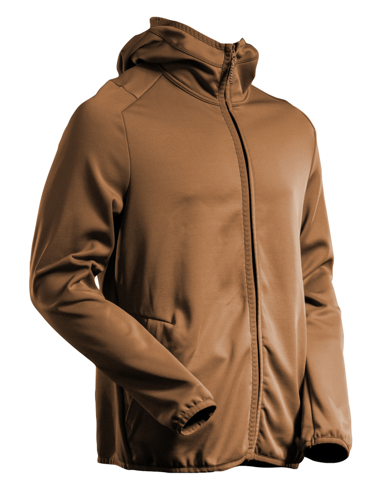 Produktfoto Fleecepullover, Kapuze, Reißverschluss Microfleecejacke Größe 2XL, Nussbraun