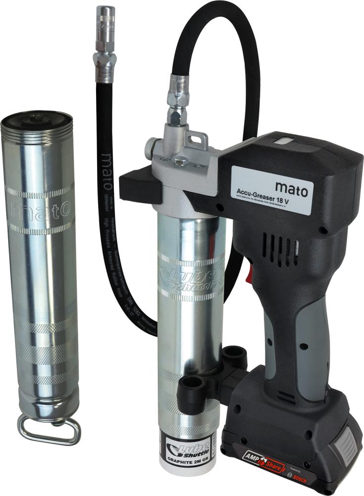 Akku-Fettpresse 18V/2Ah PREMIUM-S-LS AMPShare m. Ladegerät u.Akku MATO Akku-Fettpresse 18V/2Ah PREMIUM-S-LS AMPShare m. Ladegerät u.Akku MATO