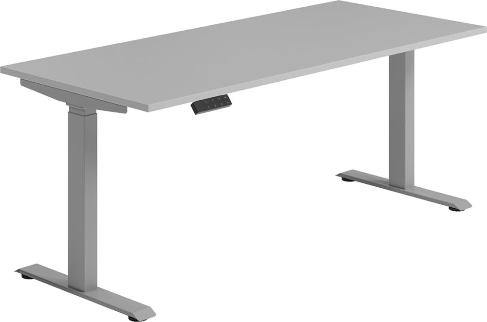 GERAMÖBEL Schreibtisch ElevateBasic elektrisch höhenver lichtgrau/silberB1800xT800xH730-1230mm