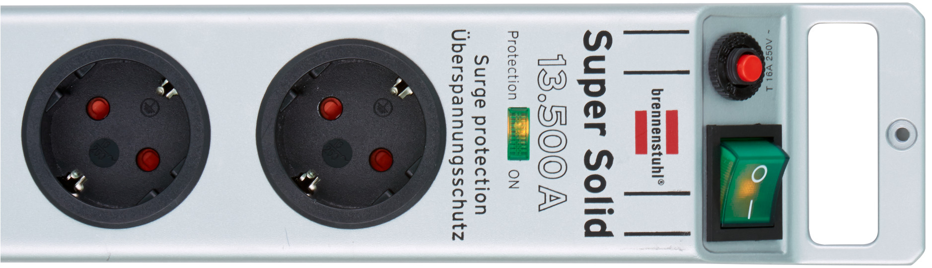 Super-Solid 13.500A Überspannungsschutz-Steckdosenleiste 8-fach silber 2,5m H05VV-F 3G1,5