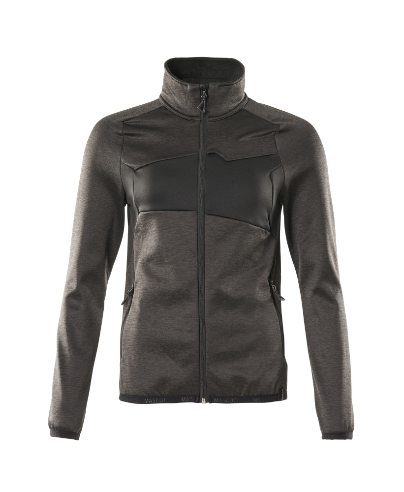 Produktfoto Fleecepullover mit Reißverschluss, Damen Microfleecejacke Größe 2XL, dunkelanthrazit/schwarz