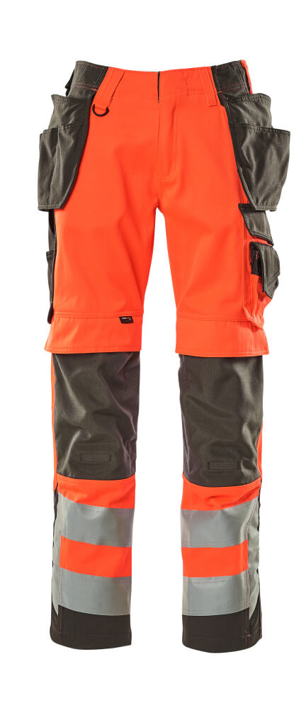 Produktfoto MASCOT® Wigan Handwerkerhose Größe 76C46, hi-vis rot/dunkelanthrazit