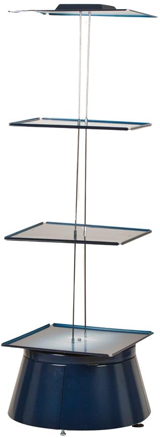 Drehturm leer, blau H1600xD880 mm für Magazine T255 mm
