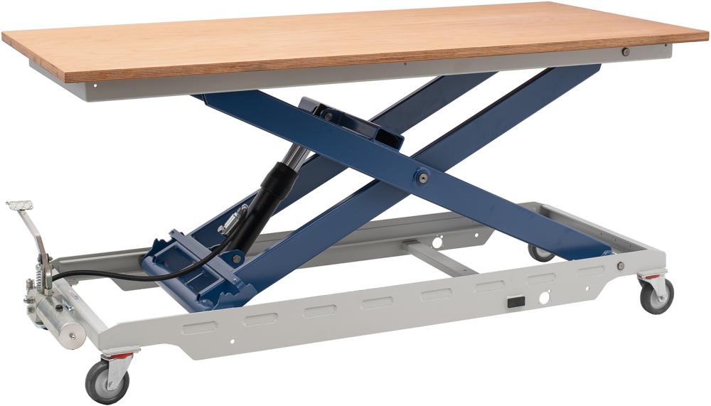 BECK Hubtisch 1900x740x3-0mm höhenverstellbar 430-1040mm 600kg mit Buc-he-Multiplexplatte