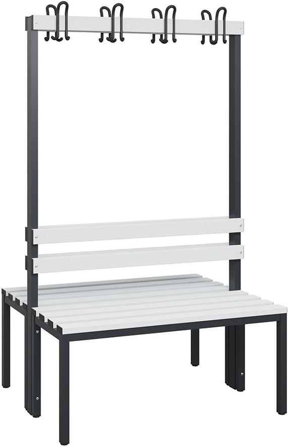 C+P Doppelseitiger Garde-robenschrank Kunststoff ohne Schuhr. 4 Füße B100-0xT770xH1716mm RAL7021