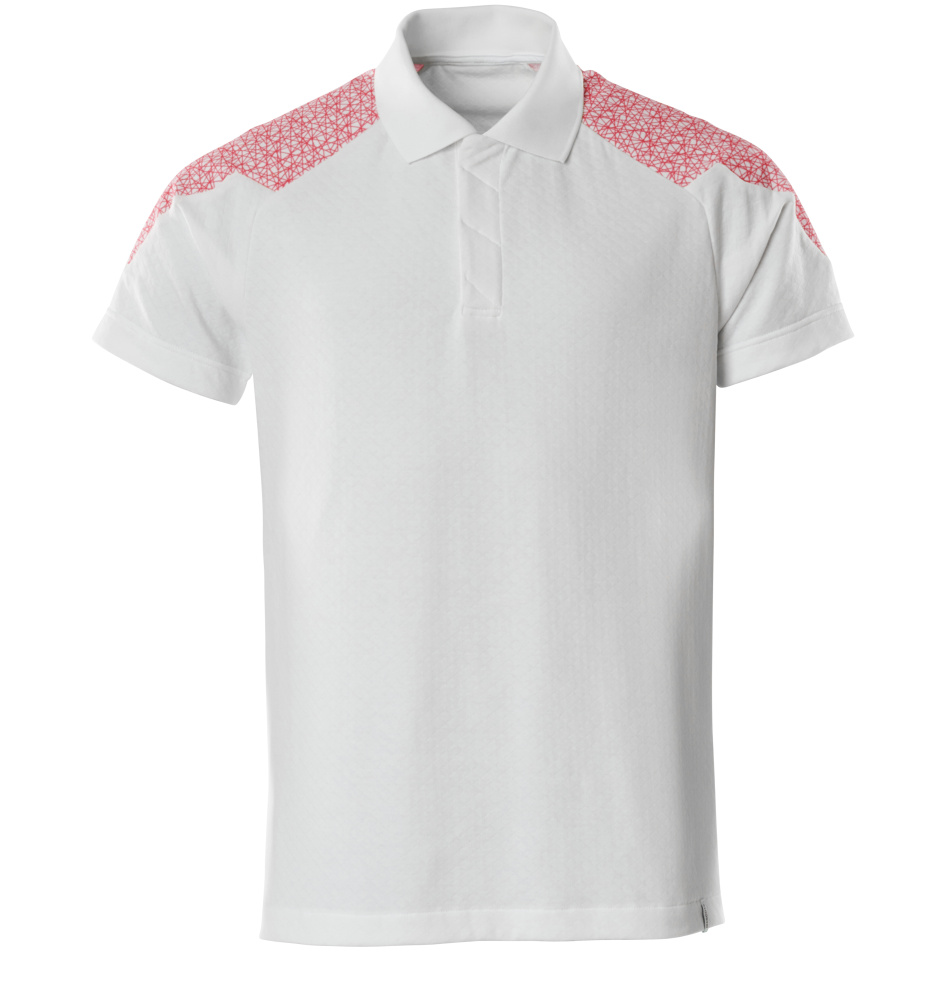 Produktfoto Polo-Shirt Polo-shirt Größe 2XL, weiss/verkehrsrot