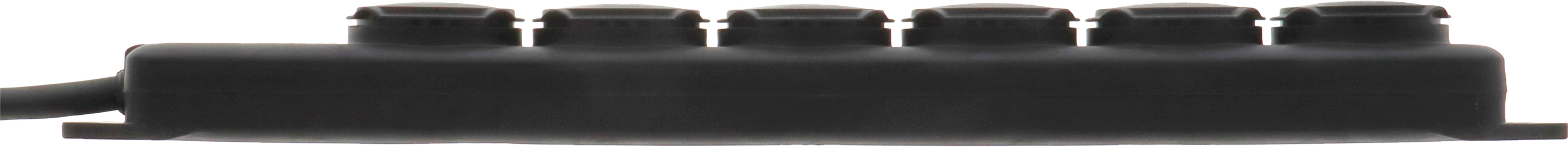Steckdosenverteiler IP44 6-fach schwarz 2m H07RN-F 3G1,5