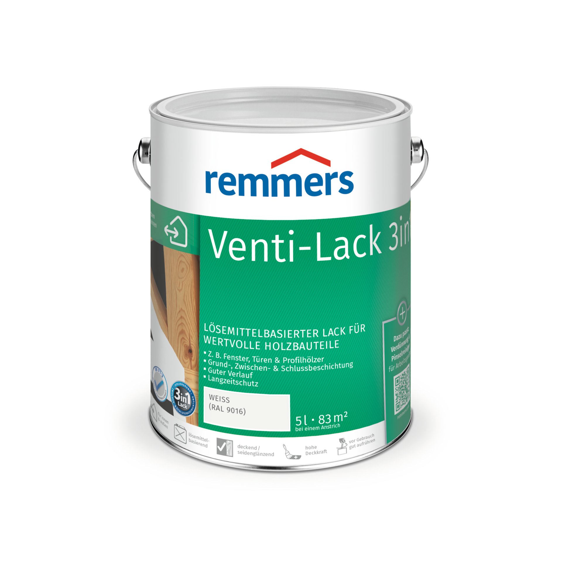Venti-Lack 3in1 weiß (RAL 9016) 5 l