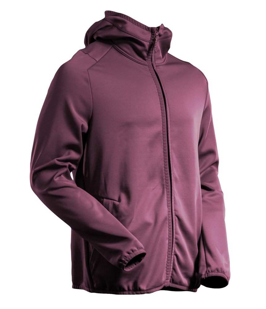 Produktfoto Fleecepullover, Kapuze, Reißverschluss Microfleecejacke Größe 2XL, bordeaux