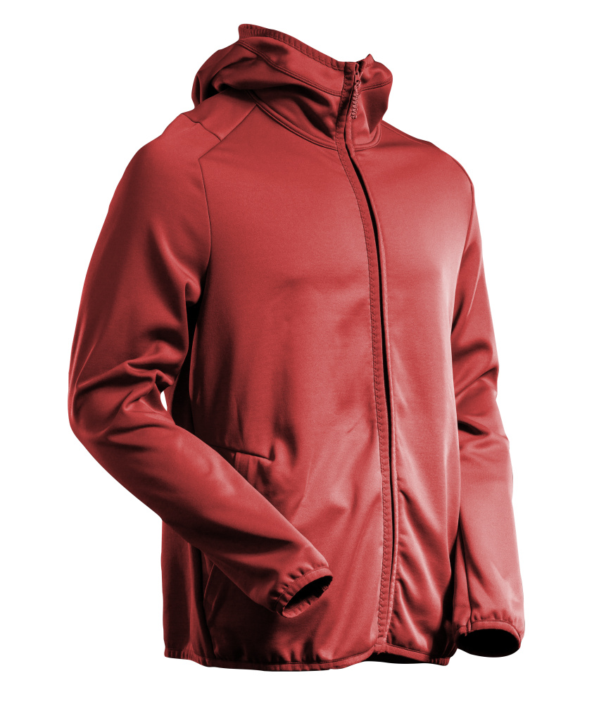 Produktfoto Fleecepullover, Kapuze, Reißverschluss Microfleecejacke Größe 2XL, Herbstrot