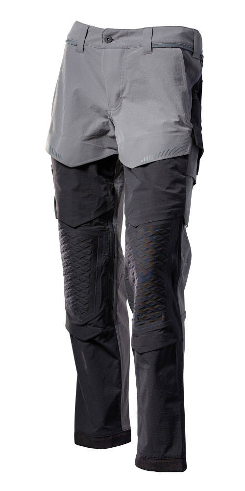 Produktfoto Hose, Knietaschen, Stretch, leicht Hose Größe 76C44, anthrazitgrau/schwarz