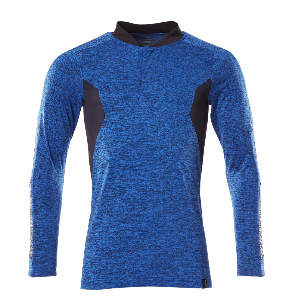 Produktfoto Polo-Shirt mit COOLMAX® PRO, Langarm Polo-shirt Größe 2XLONE, azurblau/schwarzblau