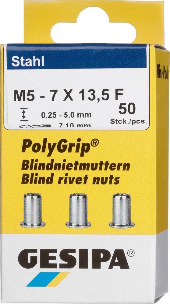 Bl.Nietm.Stahl Minipack Polygrip M5 x 7 x 13,5 Bl.Nietm.Stahl Minipack Polygrip M5 x 7 x 13,5