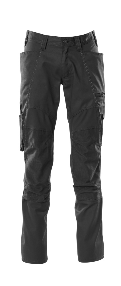 Produktfoto Hose mit Knietaschen, Stretch-Einsätze Hose Größe 76C46, schwarz