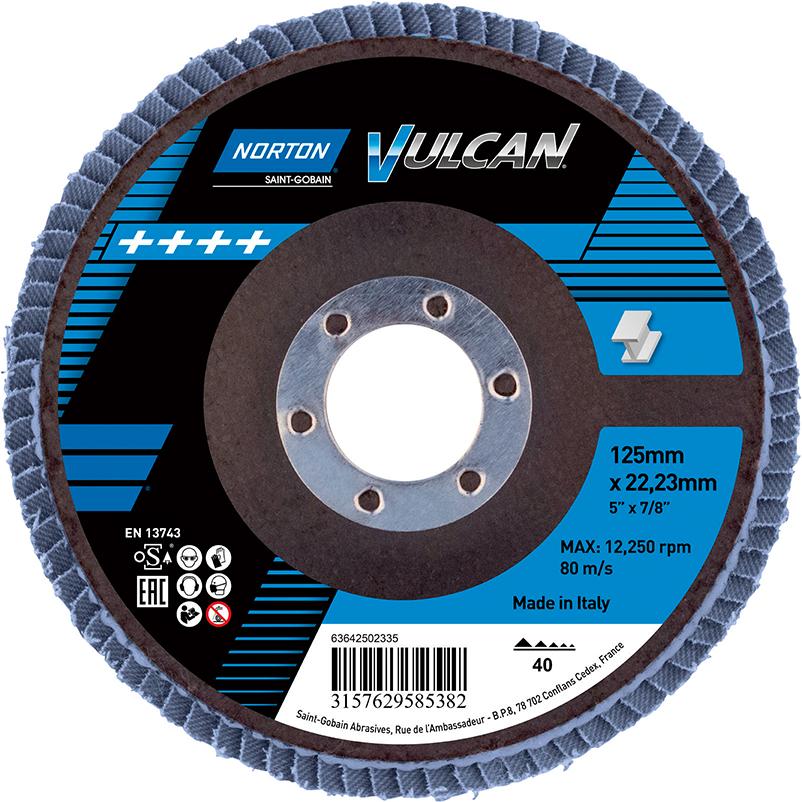 NORTON Fächerscheibe Vulcan 125mm P40 gerade