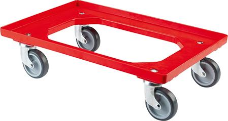 Allzweckrollersammler T.-ROLLER mit Platte, TK 250kg TPR, rot