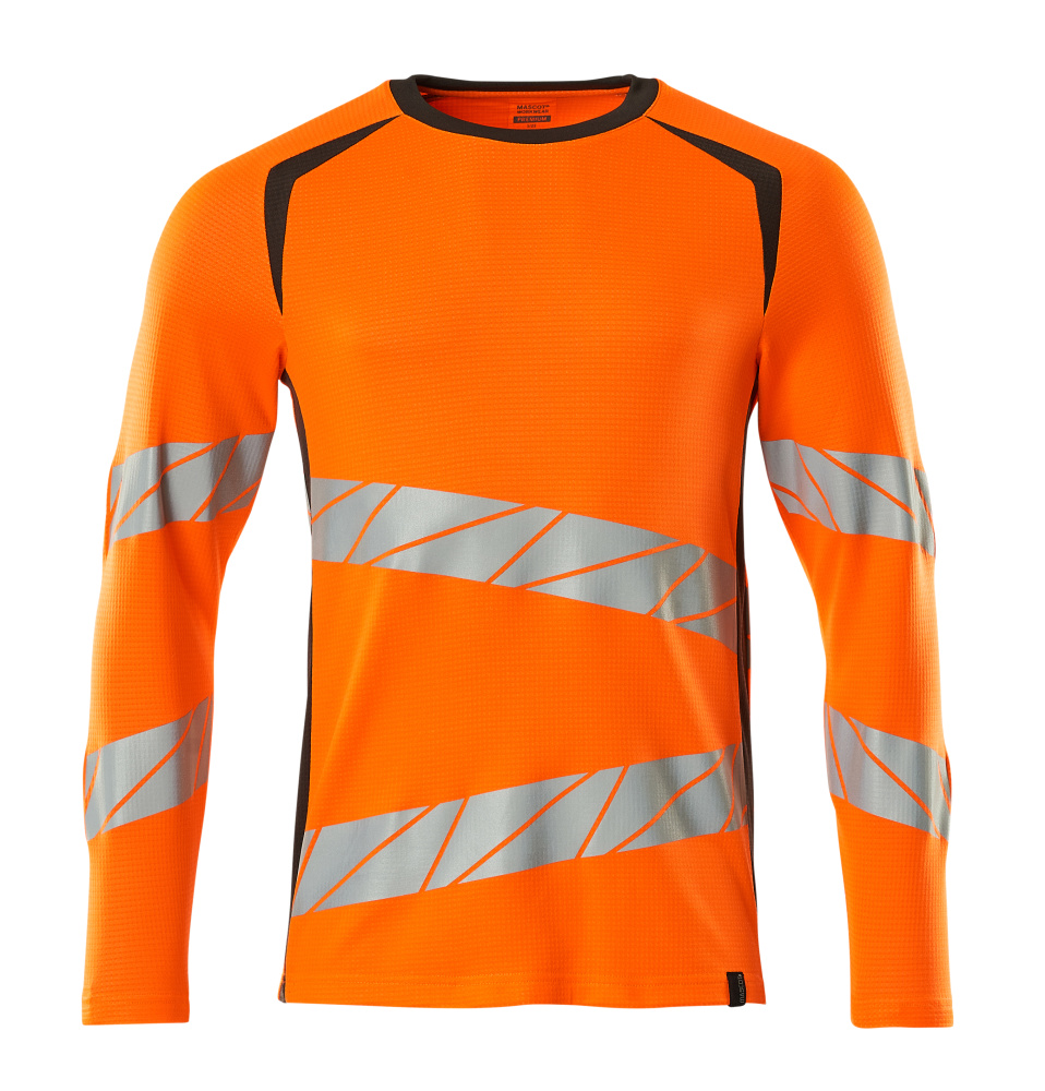 Produktfoto T-Shirt, Langarm, moderne Passform T-shirt Größe 2XLONE, hi-vis orange/dunkelanthrazit