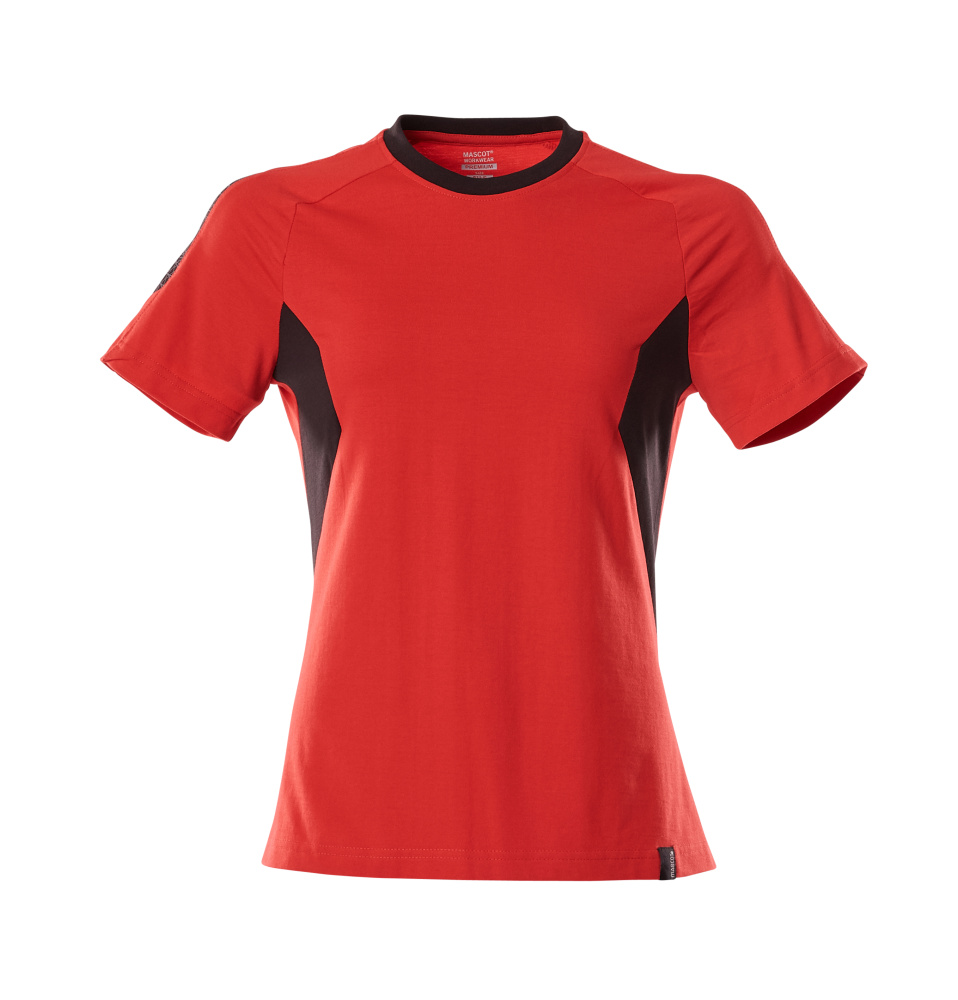 Produktfoto T-Shirt, Damen T-shirt Größe 2XLONE, verkehrsrot/schwarz