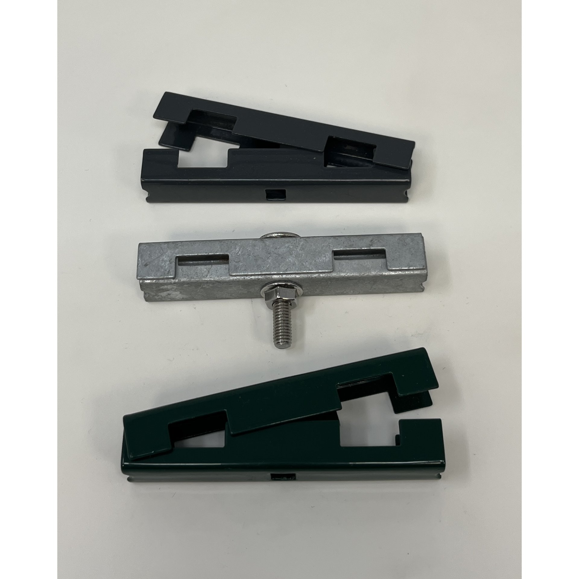 Doppelstabmattenverbinder anthrazit (1 Paar=2 U-Teile + Schraube)